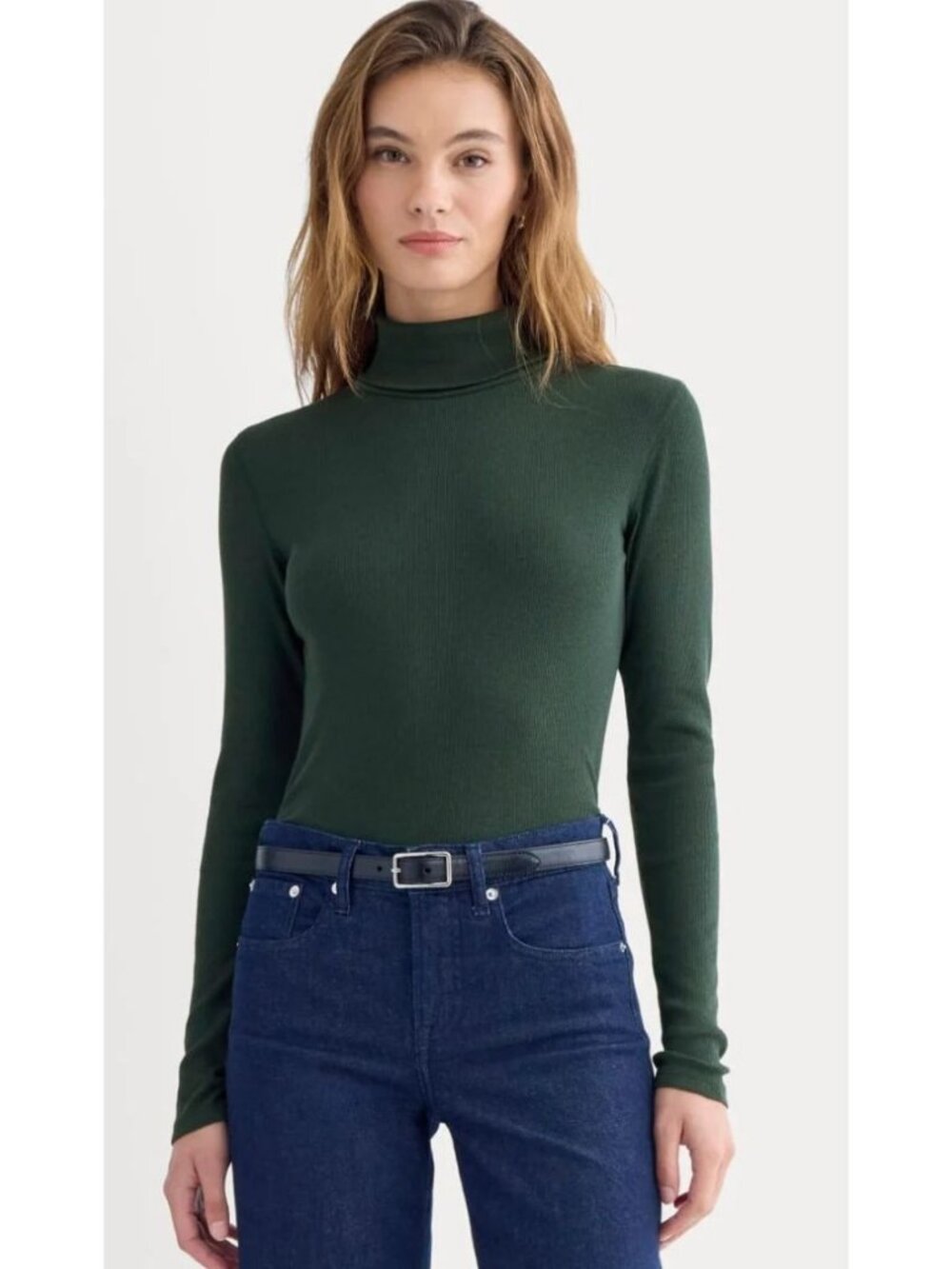 Everlane The Luxe Rib Turtleneck Women's Size Medium in Heathered Dark Sea NWT!